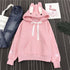 Women Cute Bunny Hoodie Long Sleeve Hoodie Lovely Female Rabbit Hoody Sweatshirts Loose Size Lovely Cotton Treetwear - menochic